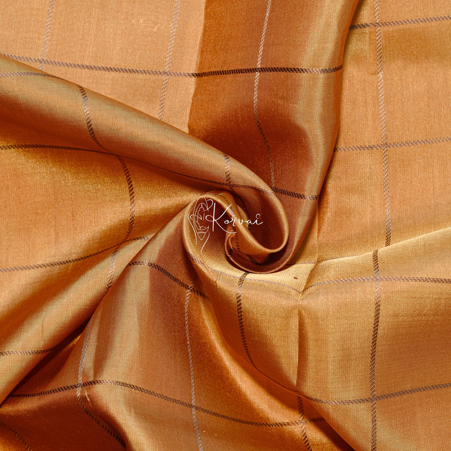 Closer view of the body with brown checks.