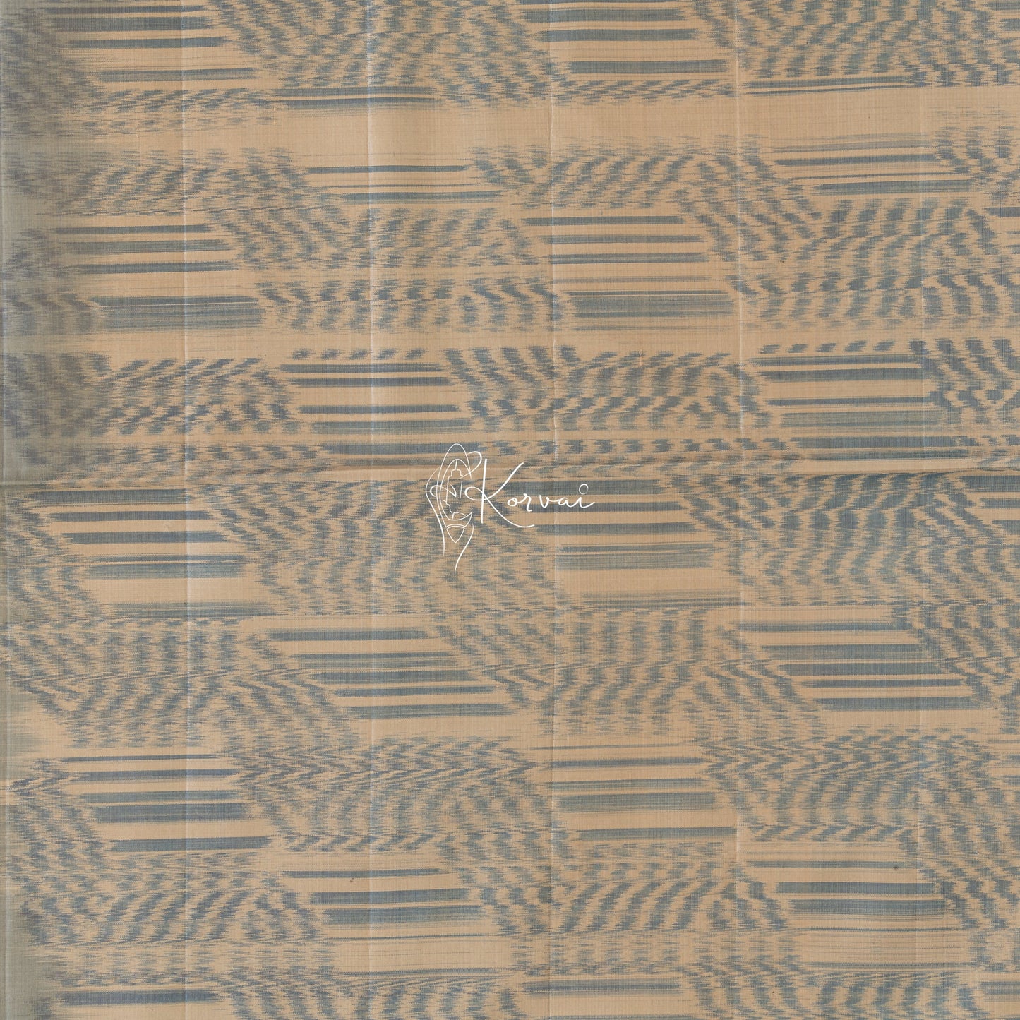 Closer view of the pallu with Pochampally prints.