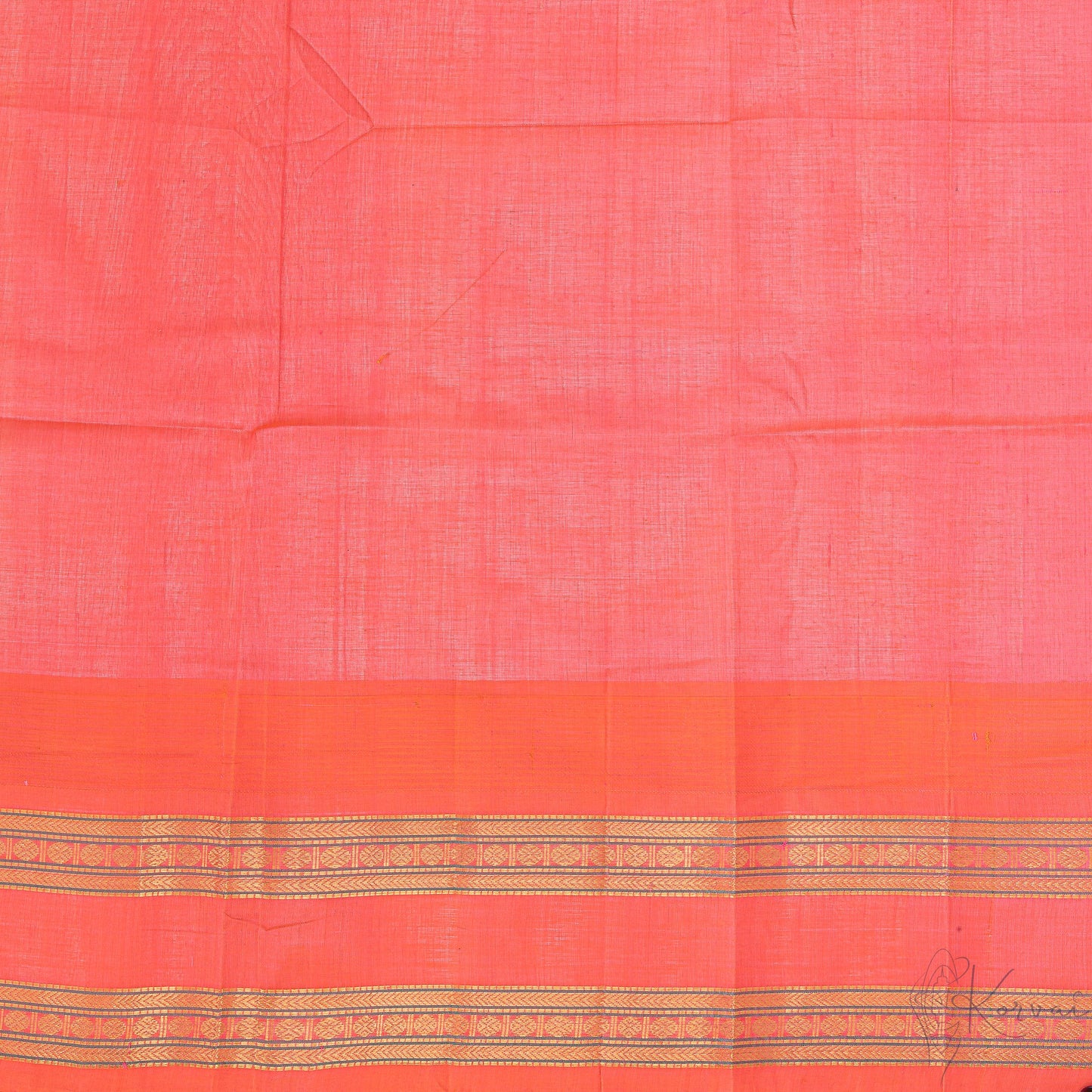 Closer view of orange blouse with double border.